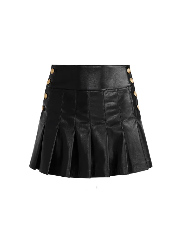 Alice Olivia SKIRTS WOMEN LANNA VEGAN MINI SKIRT Black