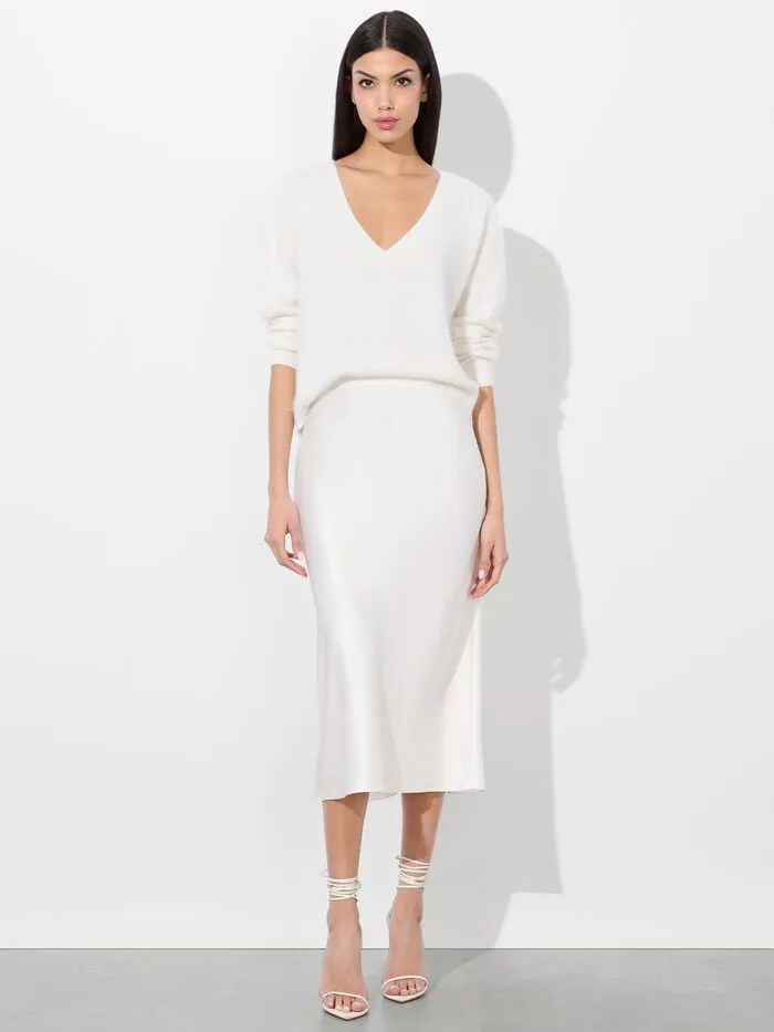 Alice Olivia SKIRTS WOMEN MAEVE SLIP SKIRT Off White