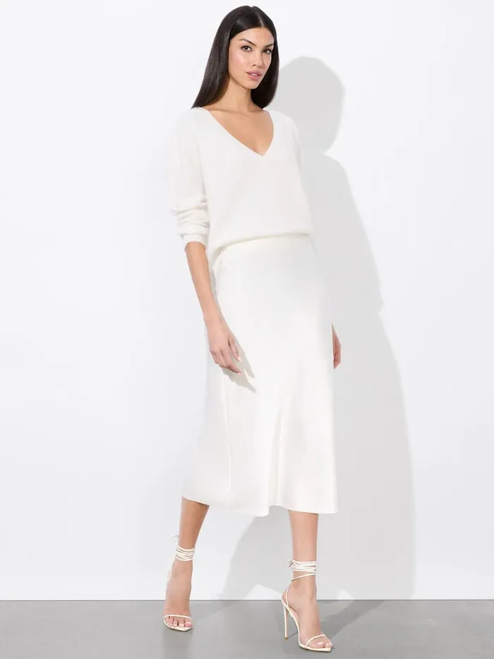 Alice Olivia SKIRTS WOMEN MAEVE SLIP SKIRT Off White