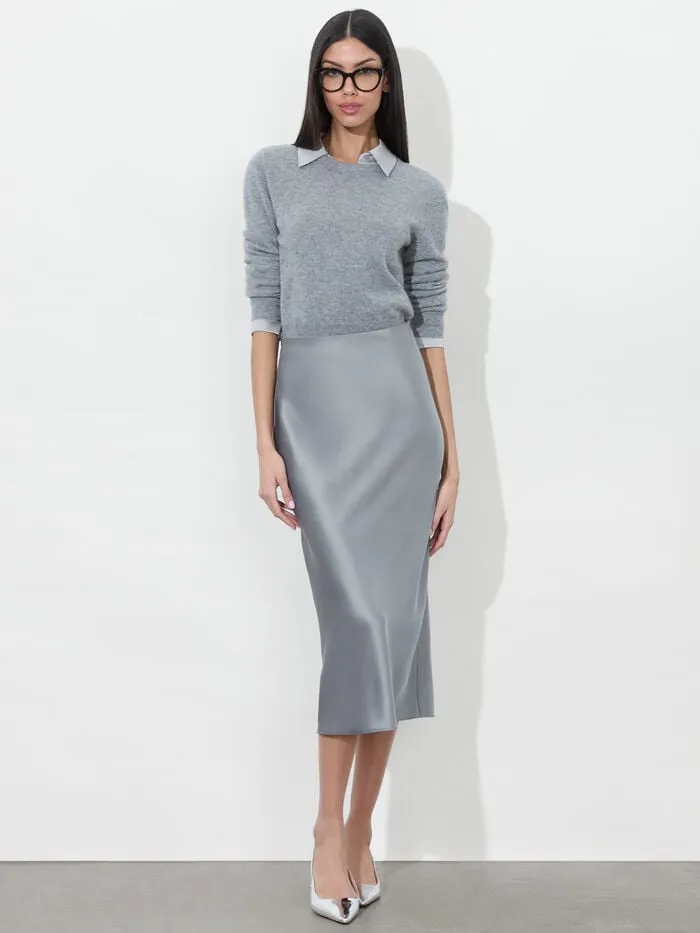 Alice Olivia SKIRTS WOMEN MAEVE SLIP SKIRT Storm Grey