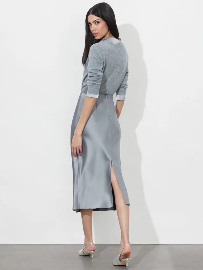 Alice Olivia SKIRTS WOMEN MAEVE SLIP SKIRT Storm Grey