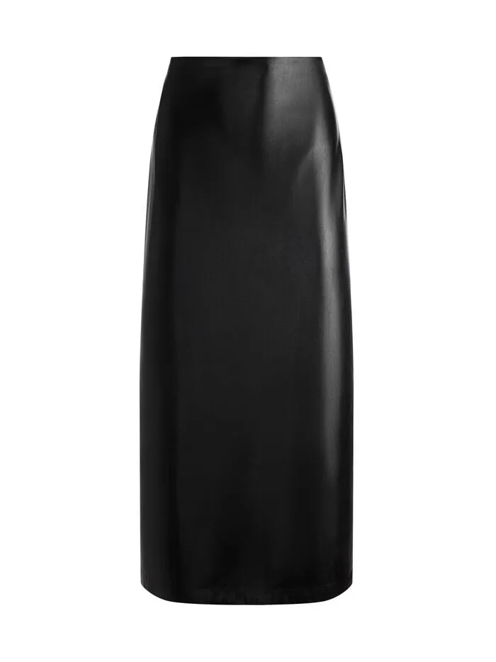 Alice Olivia SKIRTS WOMEN MAEVE VEGAN MIDI SKIRT Black