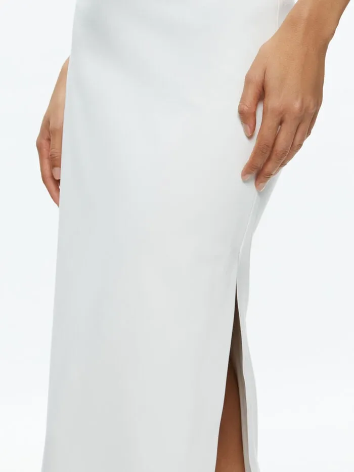 Alice Olivia SKIRTS WOMEN MAEVE VEGAN MIDI SKIRT Off White