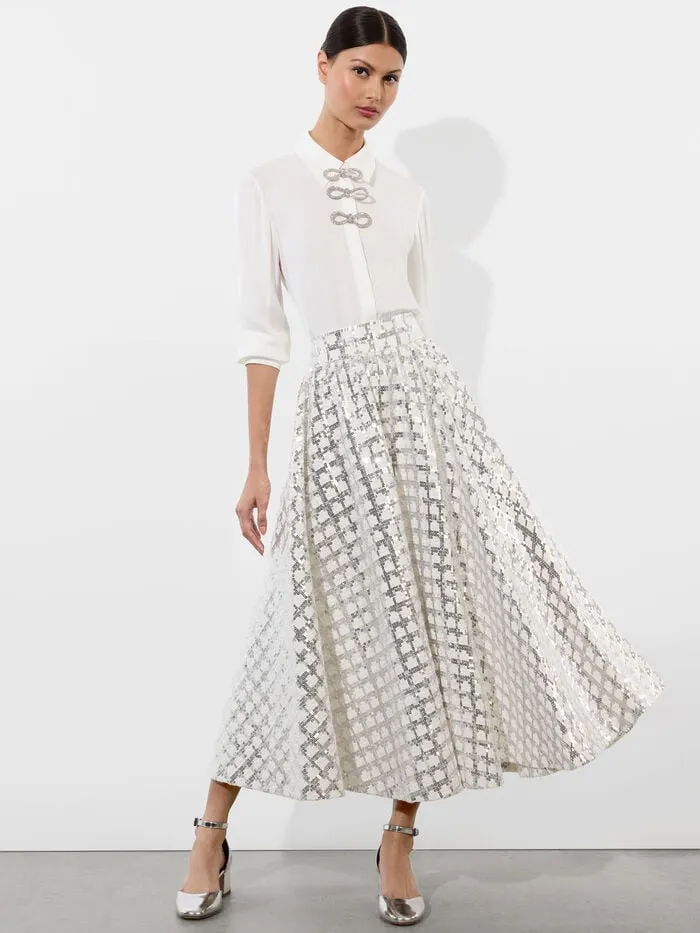 Alice Olivia SKIRTS WOMEN NILDA VOLUMINOUS SKIRT Off White