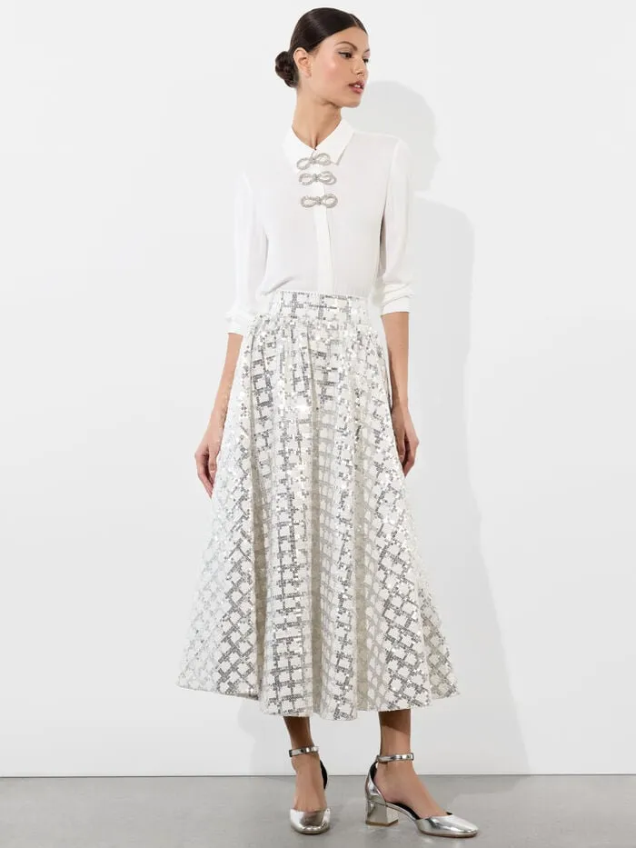 Alice Olivia SKIRTS WOMEN NILDA VOLUMINOUS SKIRT Off White