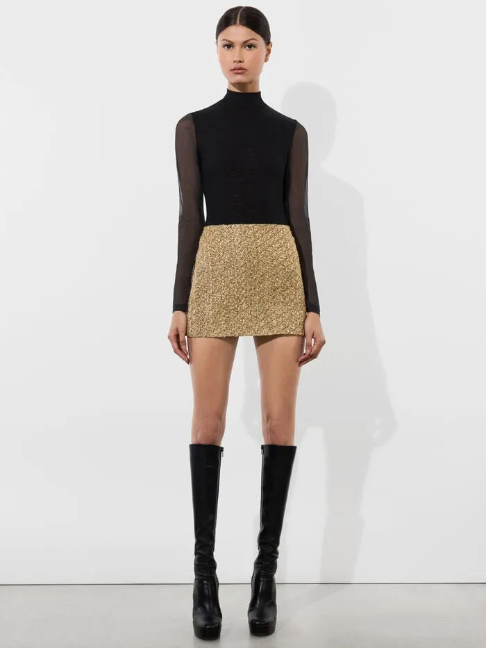 Alice Olivia SKIRTS WOMEN RUBI MINI SKIRT Gold