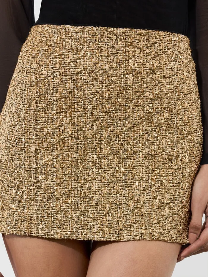 Alice Olivia SKIRTS WOMEN RUBI MINI SKIRT Gold