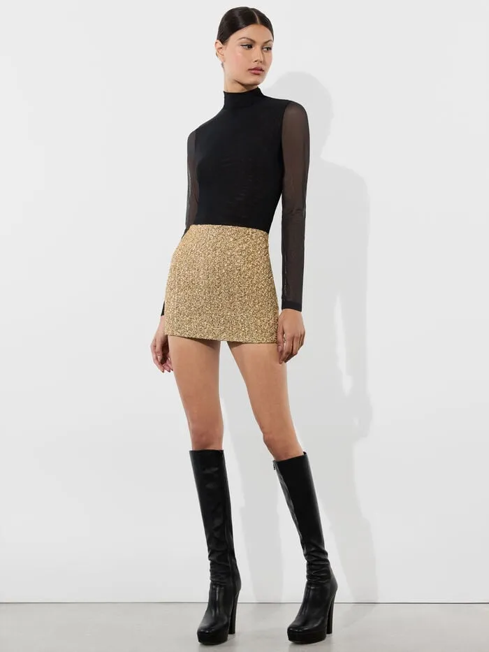Alice Olivia SKIRTS WOMEN RUBI MINI SKIRT Gold