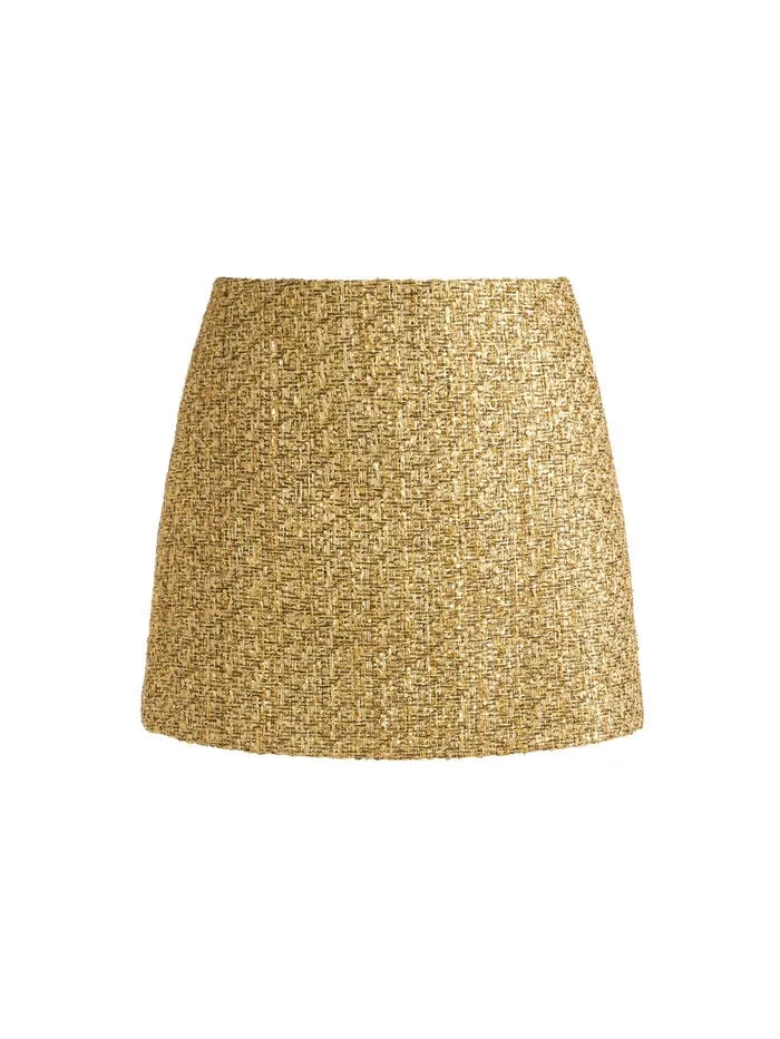Alice Olivia SKIRTS WOMEN RUBI MINI SKIRT Gold