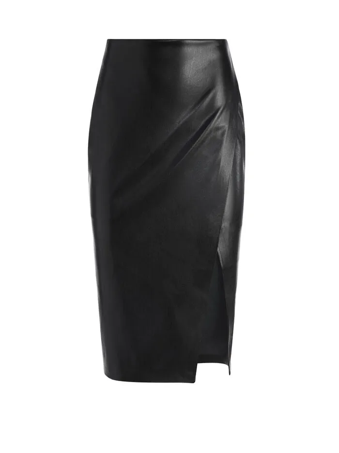 Alice Olivia SKIRTS WOMEN SIOBHAN VEGAN MIDI SKIRT Black