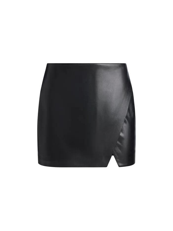 Alice Olivia SKIRTS WOMEN SIOBHAN VEGAN MINI SKIRT Black