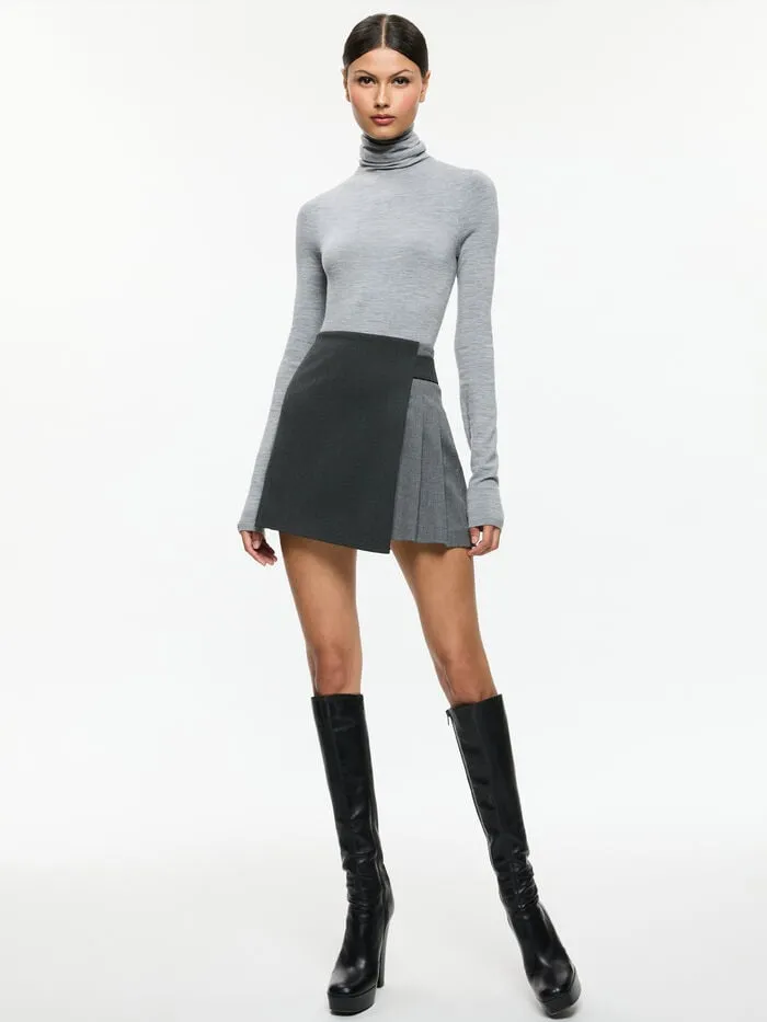 Alice Olivia SKIRTS WOMEN TONI MINI SKIRT Charcoal Grey Melange