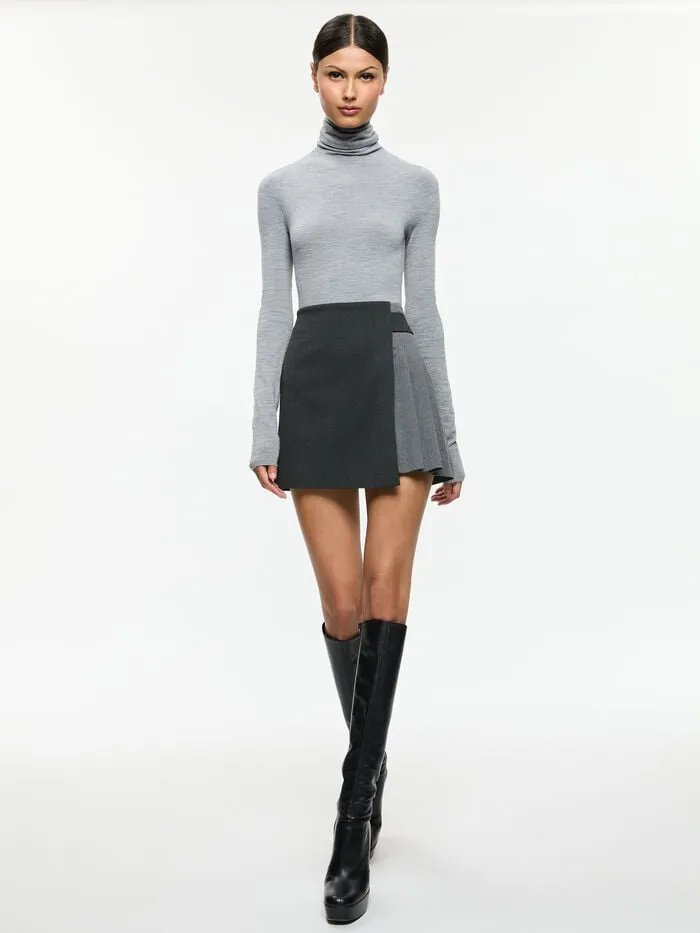 Alice Olivia SKIRTS WOMEN TONI MINI SKIRT Charcoal Grey Melange