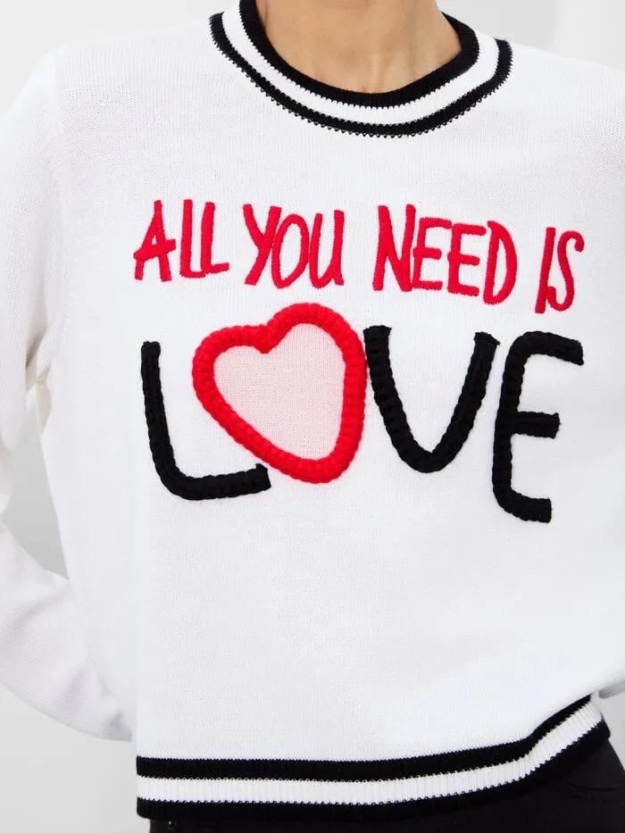 Alice Olivia SWEATERS WOMEN AO X THE BEATLES RORIE PULLOVER Soft White Multi