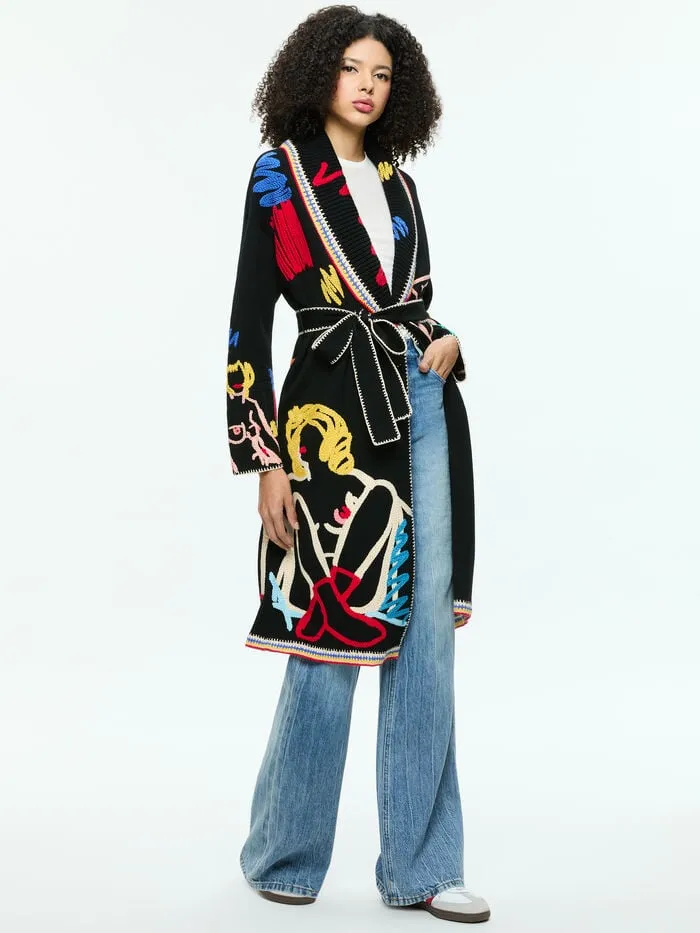 Alice Olivia SWEATERS WOMEN AO X TOM WESSELMANN ASTRID CARDIGAN Natural Beauty