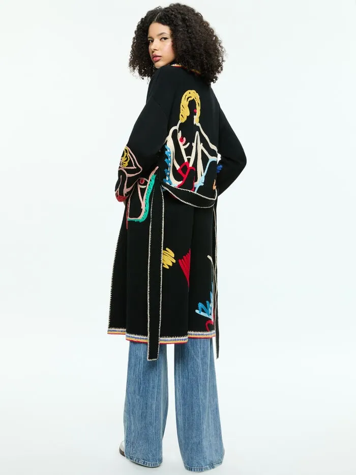 Alice Olivia SWEATERS WOMEN AO X TOM WESSELMANN ASTRID CARDIGAN Natural Beauty