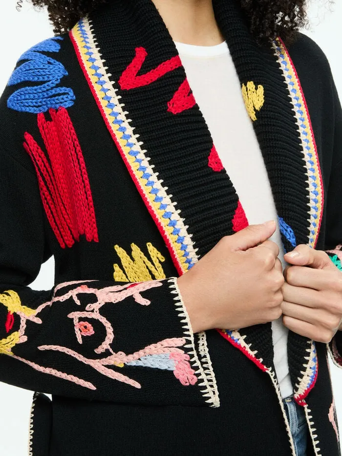 Alice Olivia SWEATERS WOMEN AO X TOM WESSELMANN ASTRID CARDIGAN Natural Beauty