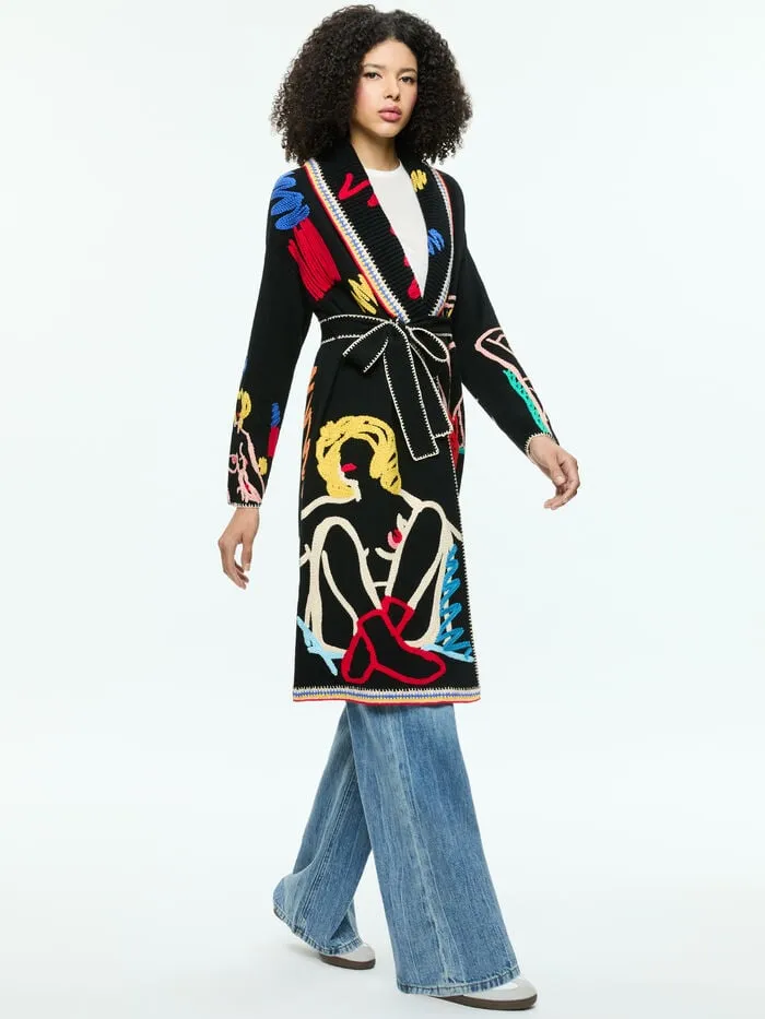 Alice Olivia SWEATERS WOMEN AO X TOM WESSELMANN ASTRID CARDIGAN Natural Beauty