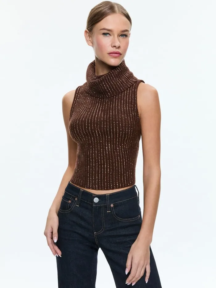 Alice Olivia SWEATERS WOMEN ALMA SHELL Espresso
