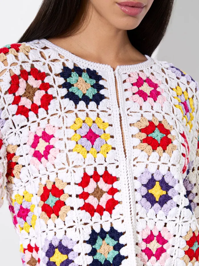 Alice Olivia SWEATERS WOMEN ANDERSON CROCHET CARDIGAN Multi