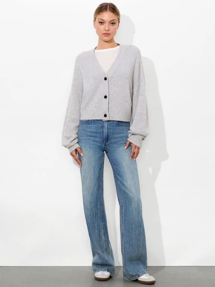 Alice Olivia SWEATERS WOMEN ATTICUS CARDIGAN Storm Grey Heather