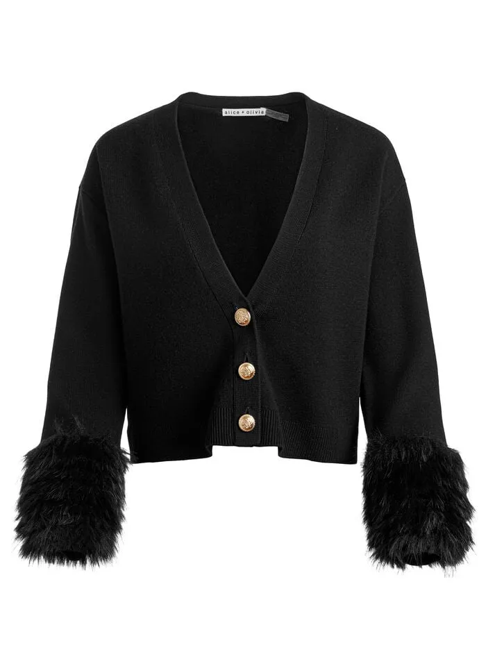 Alice Olivia SWEATERS WOMEN BRADLEY CARDIGAN Black