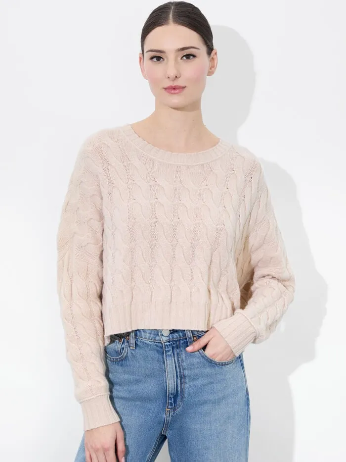 Alice Olivia SWEATERS WOMEN CECILIE CABLEKNIT PULLOVER Oatmeal Heather