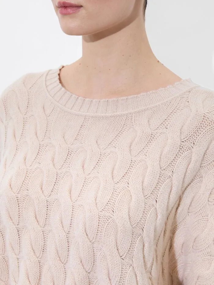 Alice Olivia SWEATERS WOMEN CECILIE CABLEKNIT PULLOVER Oatmeal Heather