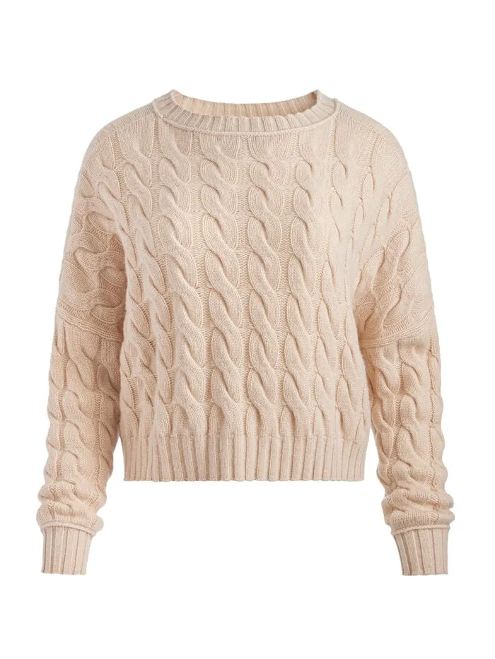 Alice Olivia SWEATERS WOMEN CECILIE CABLEKNIT PULLOVER Oatmeal Heather