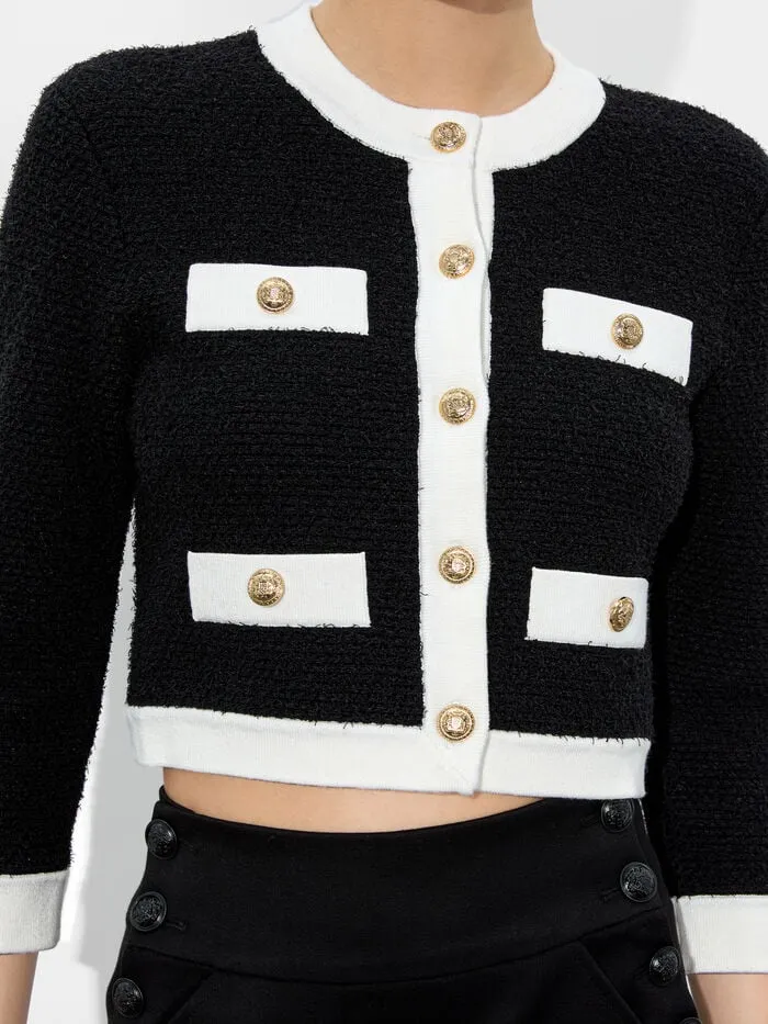 Alice Olivia SWEATERS WOMEN CLAIRA CARDIGAN Blackandsoft White