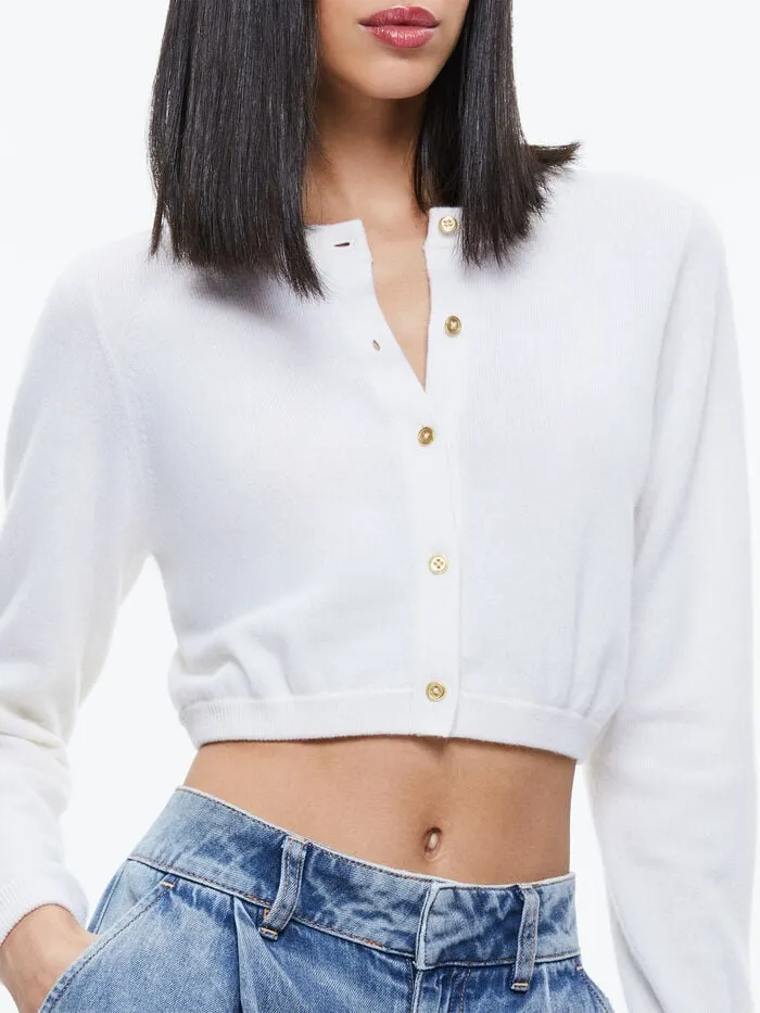 Alice Olivia SWEATERS WOMEN DOLLIE CARDIGAN Ecru