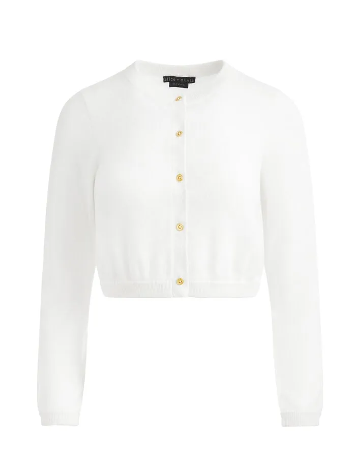 Alice Olivia SWEATERS WOMEN DOLLIE CARDIGAN Ecru