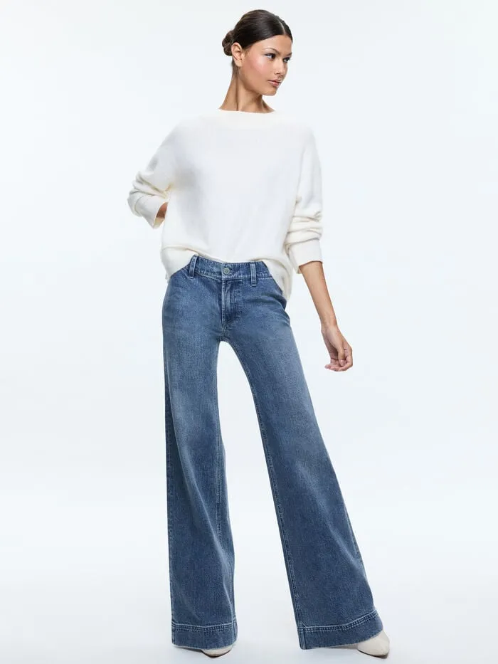 Alice Olivia SWEATERS WOMEN ELSA PULLOVER Ecru