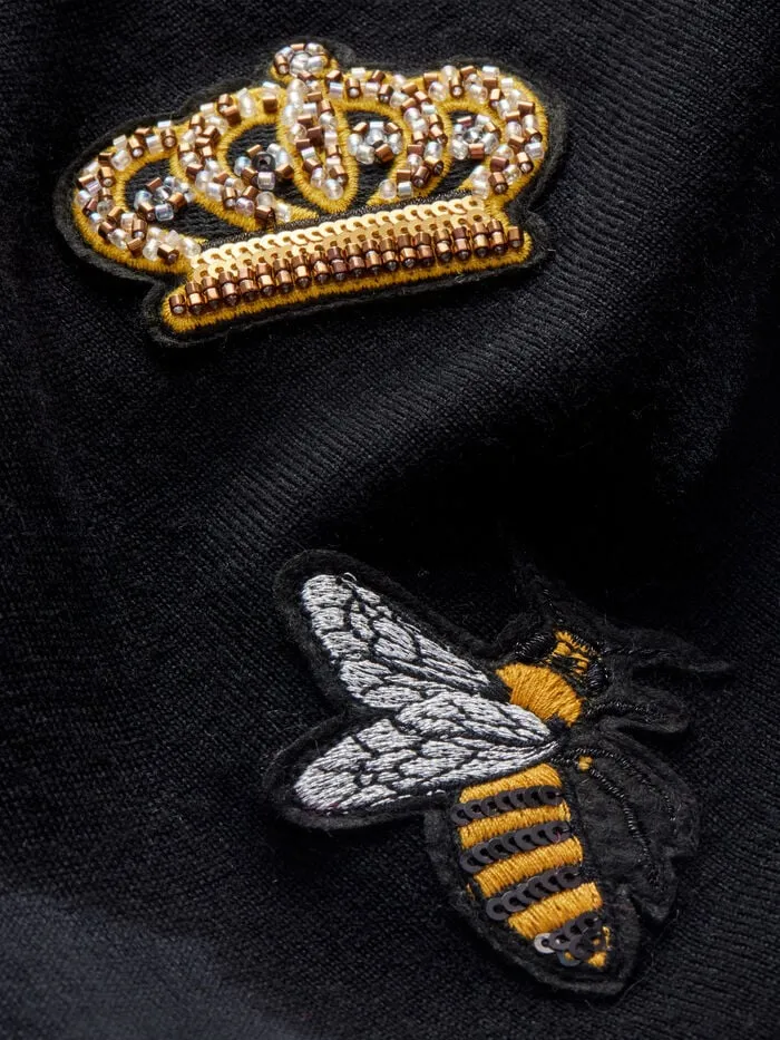 Alice Olivia SWEATERS WOMEN KITTY BEE CARDIGAN Black