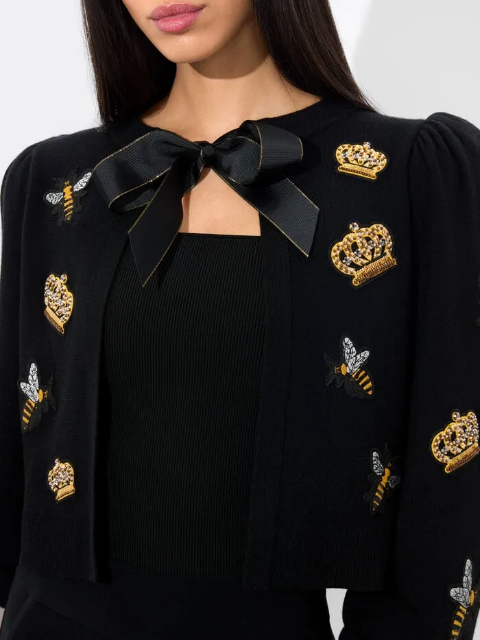 Alice Olivia SWEATERS WOMEN KITTY BEE CARDIGAN Black