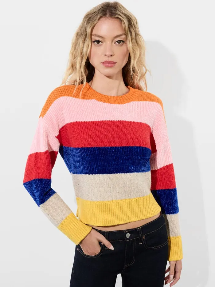 Alice Olivia SWEATERS WOMEN LOUIE PULLOVER Multi Stripe