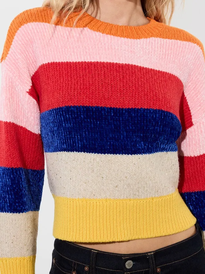 Alice Olivia SWEATERS WOMEN LOUIE PULLOVER Multi Stripe