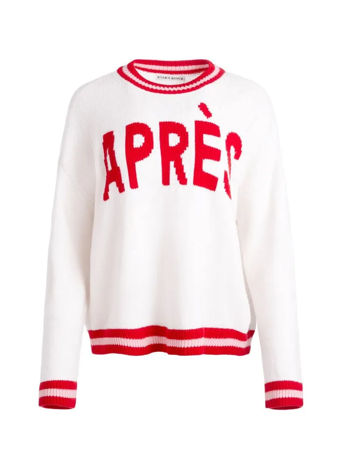 Alice Olivia SWEATERS WOMEN OGDEN PULLOVER Ecru Multi