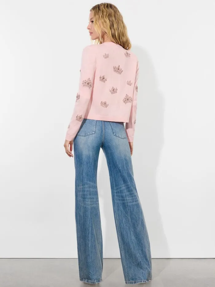 Alice Olivia SWEATERS WOMEN RUTHY CARDIGAN Pearl Blush