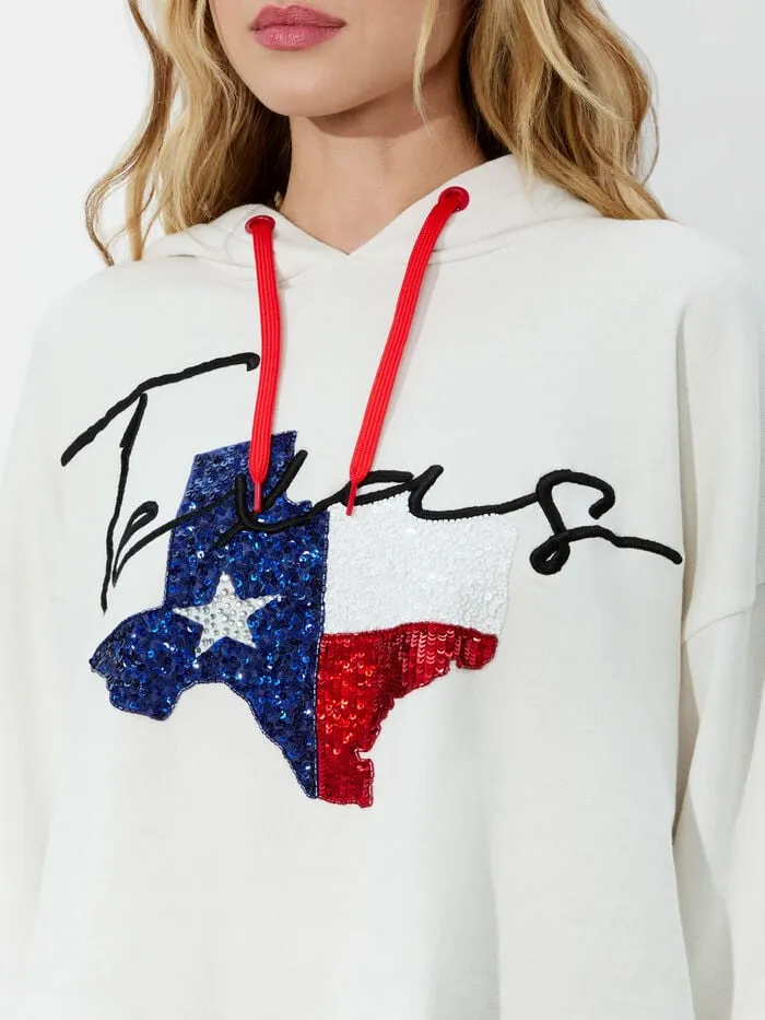 Alice Olivia SWEATERS WOMEN SUNNY CROPPED HOODIE Off White Multi