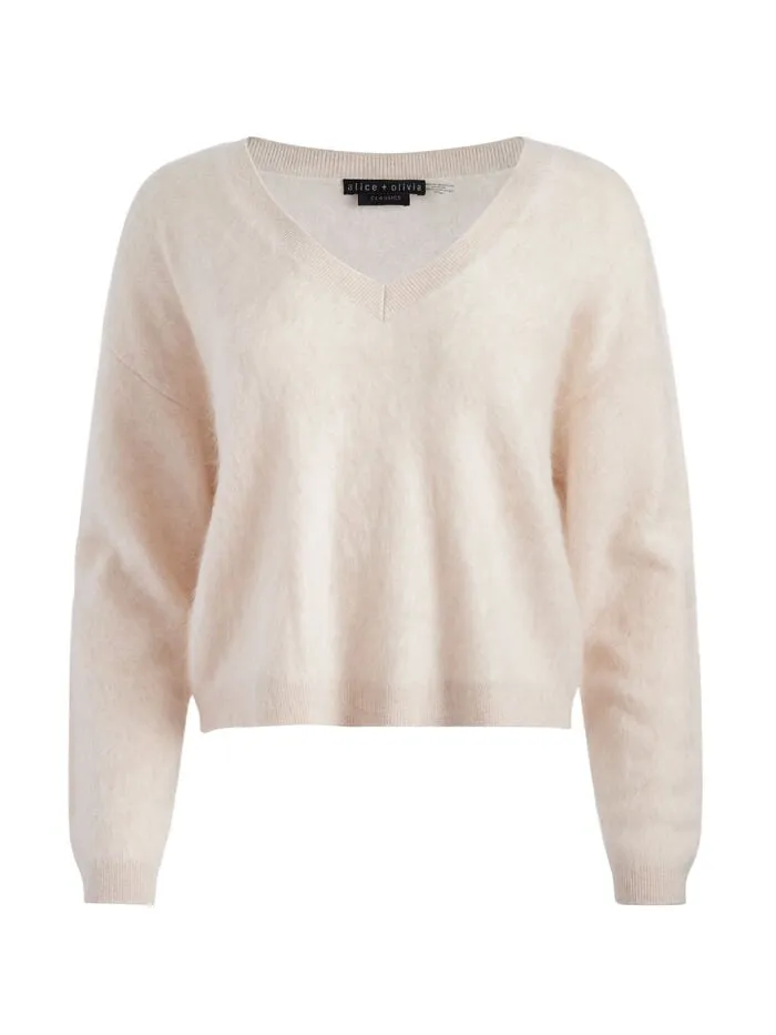 Alice Olivia SWEATERS WOMEN WILLIAMS PULLOVER Oatmeal Heather