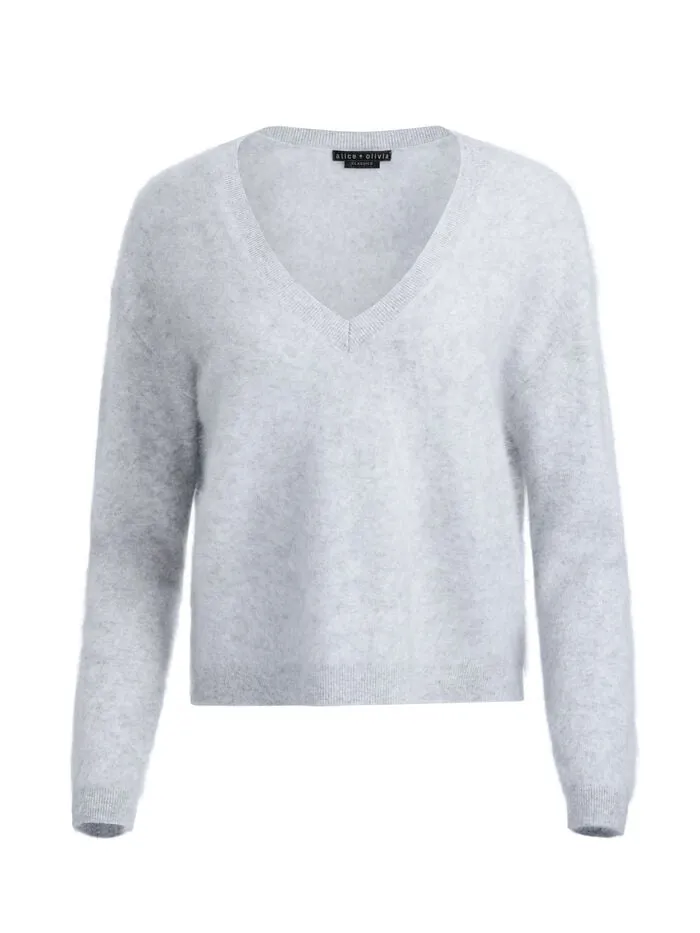 Alice Olivia SWEATERS WOMEN WILLIAMS PULLOVER Storm Grey Heather