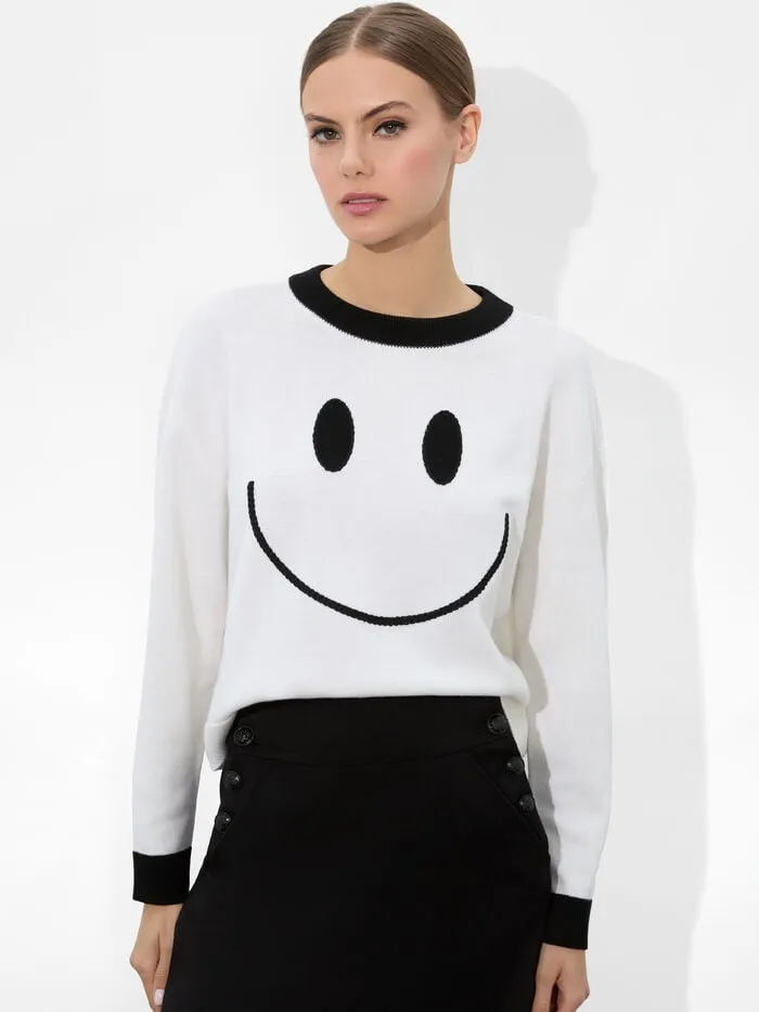 Alice Olivia SWEATERS WOMEN ZIGGY PULLOVER Soft Whiteandblack