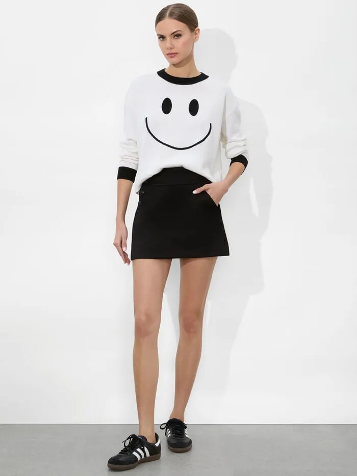 Alice Olivia SWEATERS WOMEN ZIGGY PULLOVER Soft Whiteandblack