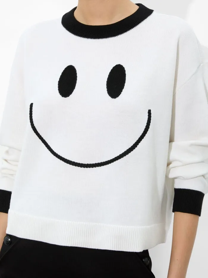 Alice Olivia SWEATERS WOMEN ZIGGY PULLOVER Soft Whiteandblack