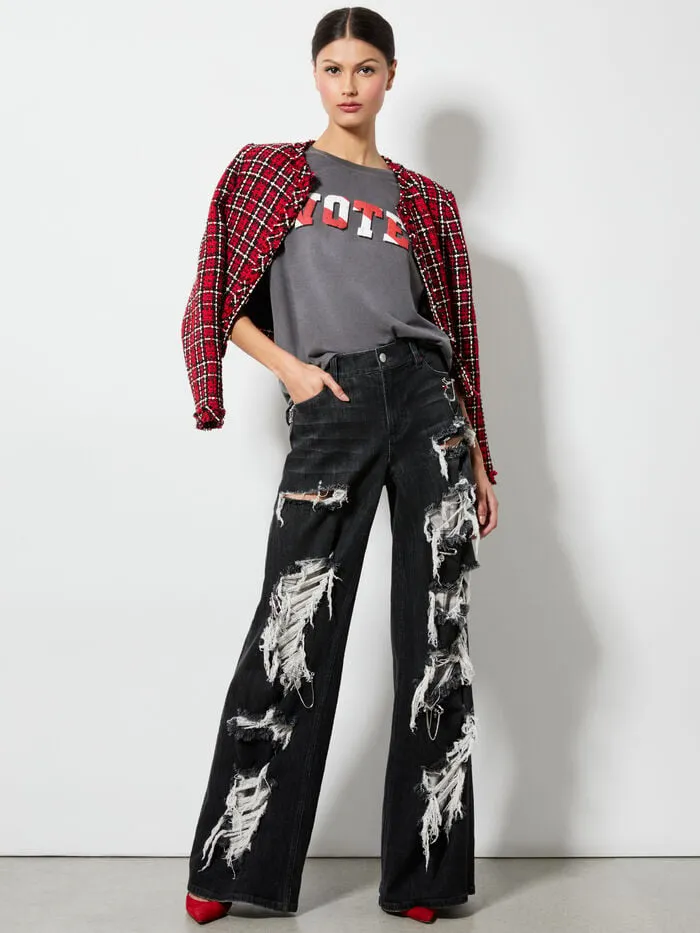 Alice Olivia TOPS WOMEN AO X I AM A VOTERreg EVAN OVERSIZED TEE United