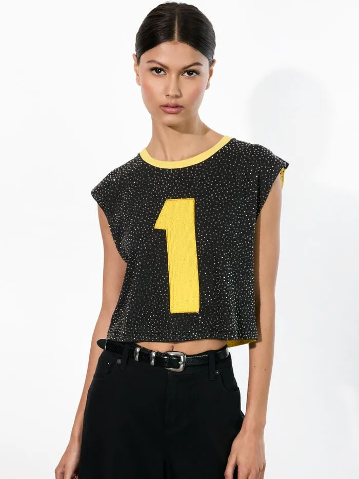 Alice Olivia TOPS WOMEN AO X THE BEATLES MICAH MUSCLE TANK Number One