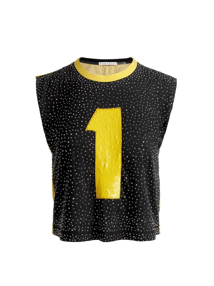 Alice Olivia TOPS WOMEN AO X THE BEATLES MICAH MUSCLE TANK Number One