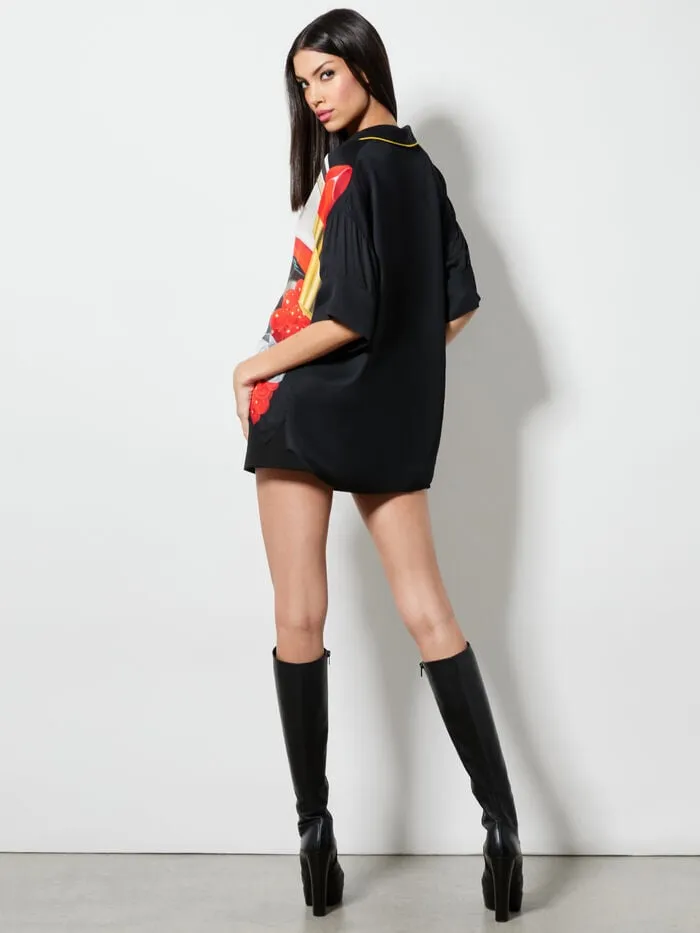 Alice Olivia TOPS WOMEN AO X TOM WESSELMANN EDYTH HIGH LOW BUTTON DOWN Still Life