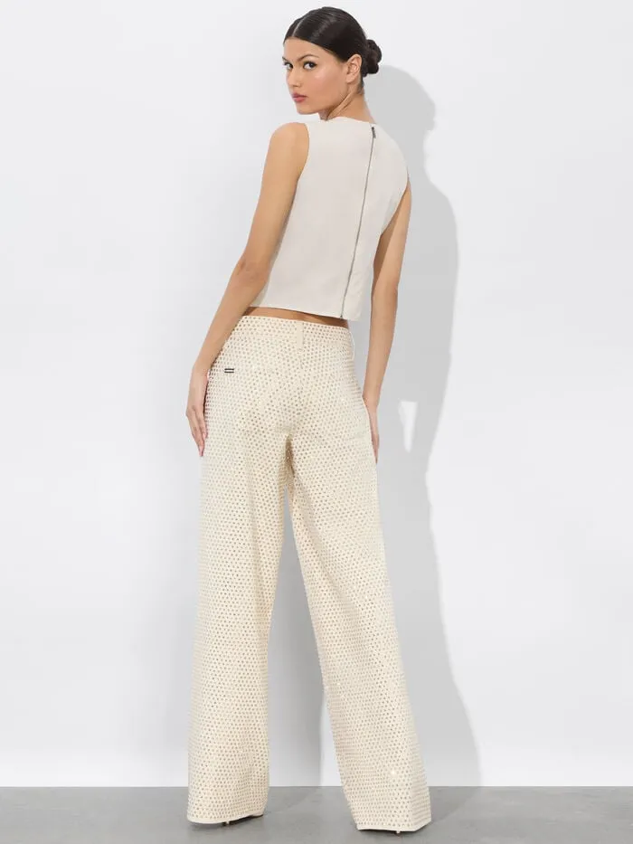 Alice Olivia TOPS WOMEN AMAL EMBELLISHED TANK Champagneandcrystal